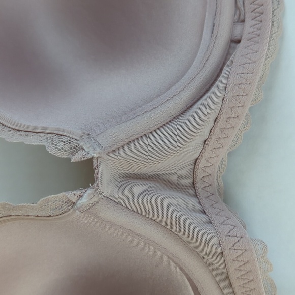Aerie Real Happy Plunge Crochet Lace Underwire Bra 36D Pink Tan Purple - Picture 11 of 16